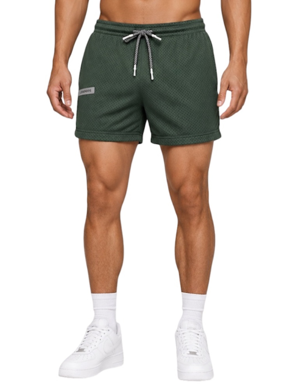 LEGENDS Men's Olive Green Athletic Mesh Shorts